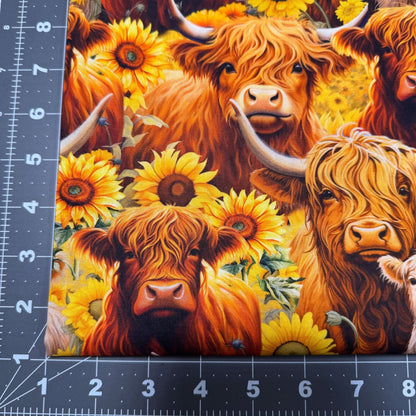 Highland cow fabric DX - 6665 - 4C Brown cow cotton fabric - Mary Jo Fabrics