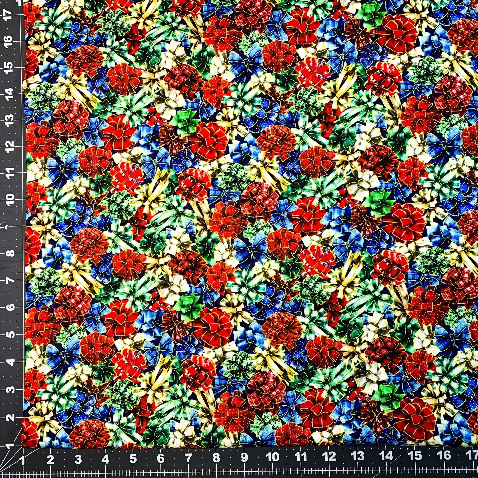 Holiday Bow Christmas Fabric 59-8931 Noel Red Bows - Mary Jo Fabrics