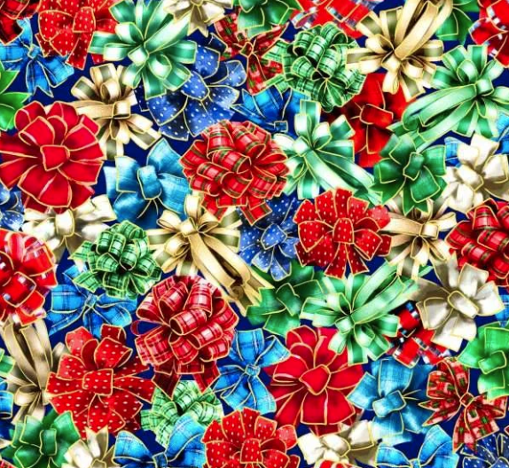 Holiday Bow Christmas Fabric 59-8931 Noel Red Bows - Mary Jo Fabrics
