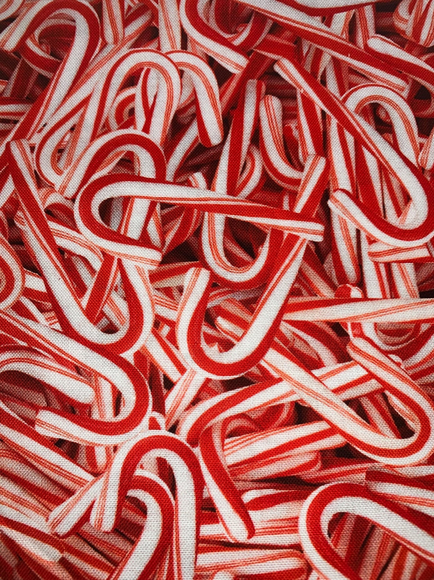 Holiday Candy Cane fabric CD2962 Red Candy Canes cotton fabric - Mary Jo Fabrics