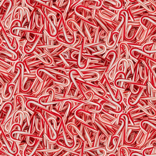 Holiday Candy Cane fabric CD2962 Red Candy Canes cotton fabric - Mary Jo Fabrics