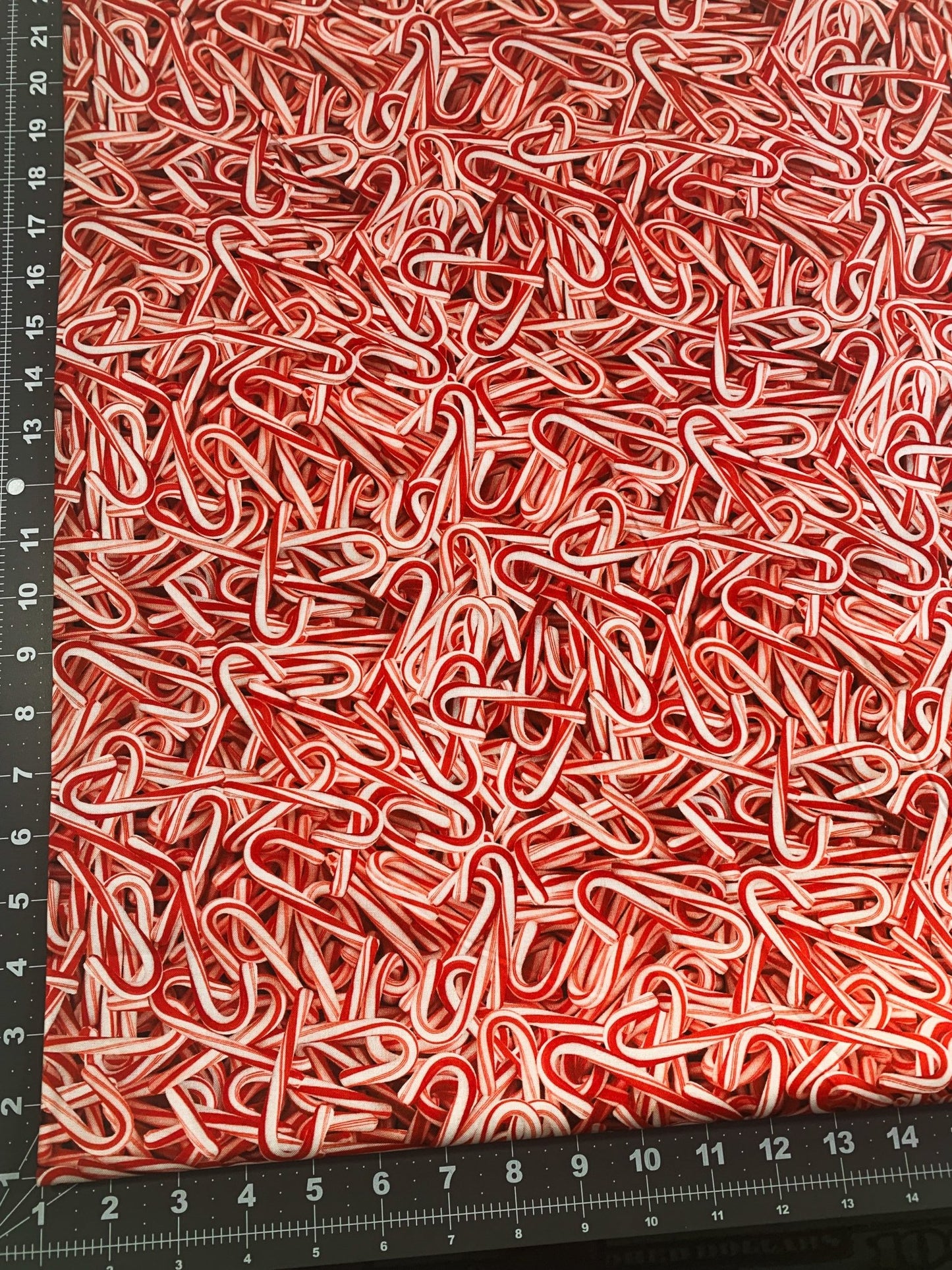 Holiday Candy Cane fabric CD2962 Red Candy Canes cotton fabric - Mary Jo Fabrics