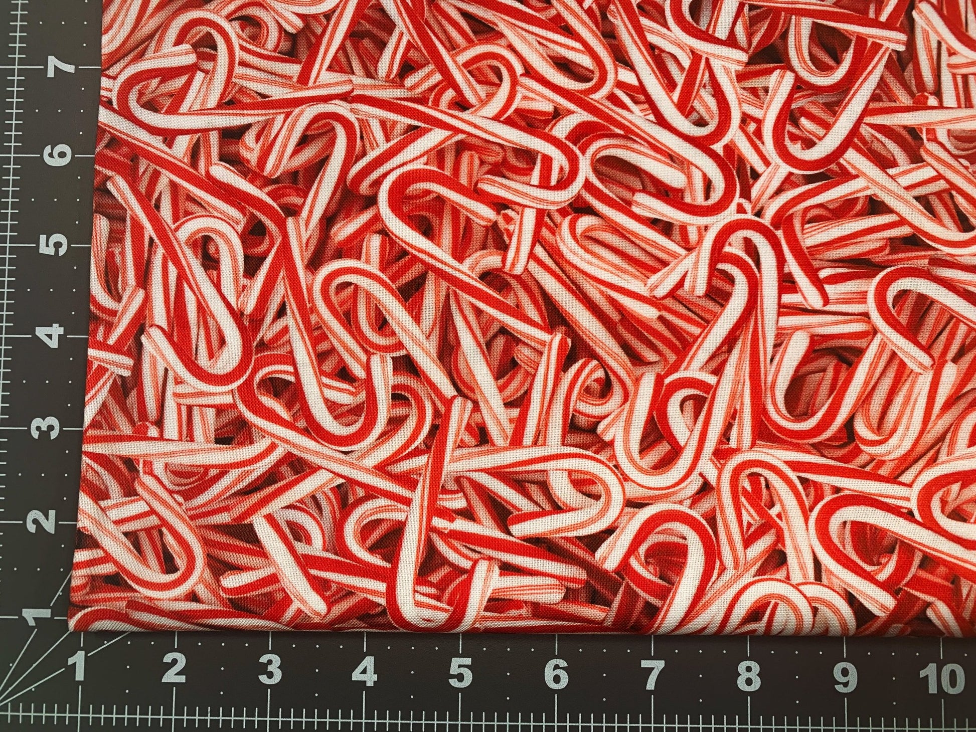 Holiday Candy Cane fabric CD2962 Red Candy Canes cotton fabric - Mary Jo Fabrics