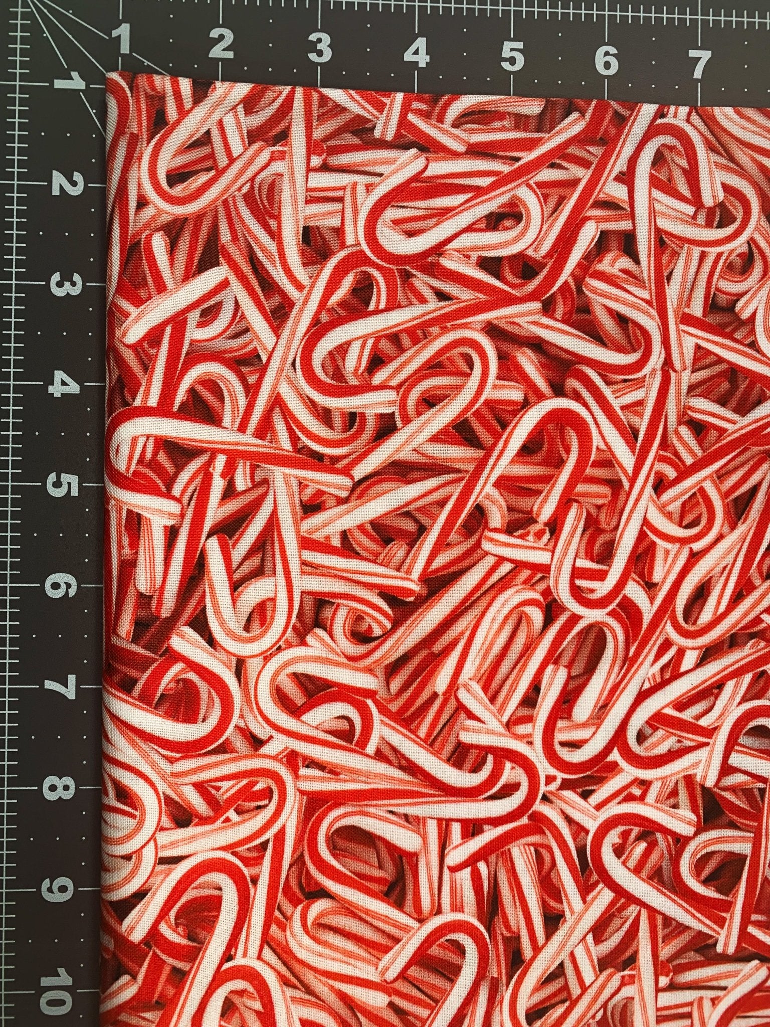 Holiday Candy Cane fabric CD2962 Red Candy Canes cotton fabric - Mary Jo Fabrics