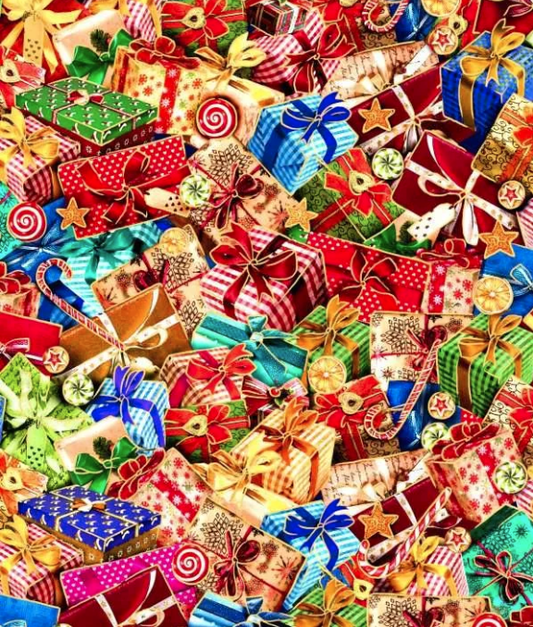 Holiday Gift Christmas Fabric 59-8951 Noel Christmas gifts - Mary Jo Fabrics