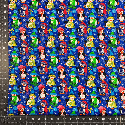 Holiday Penguin Fabric 17908 BS Penguins with Glitter Fabric - Mary Jo Fabrics