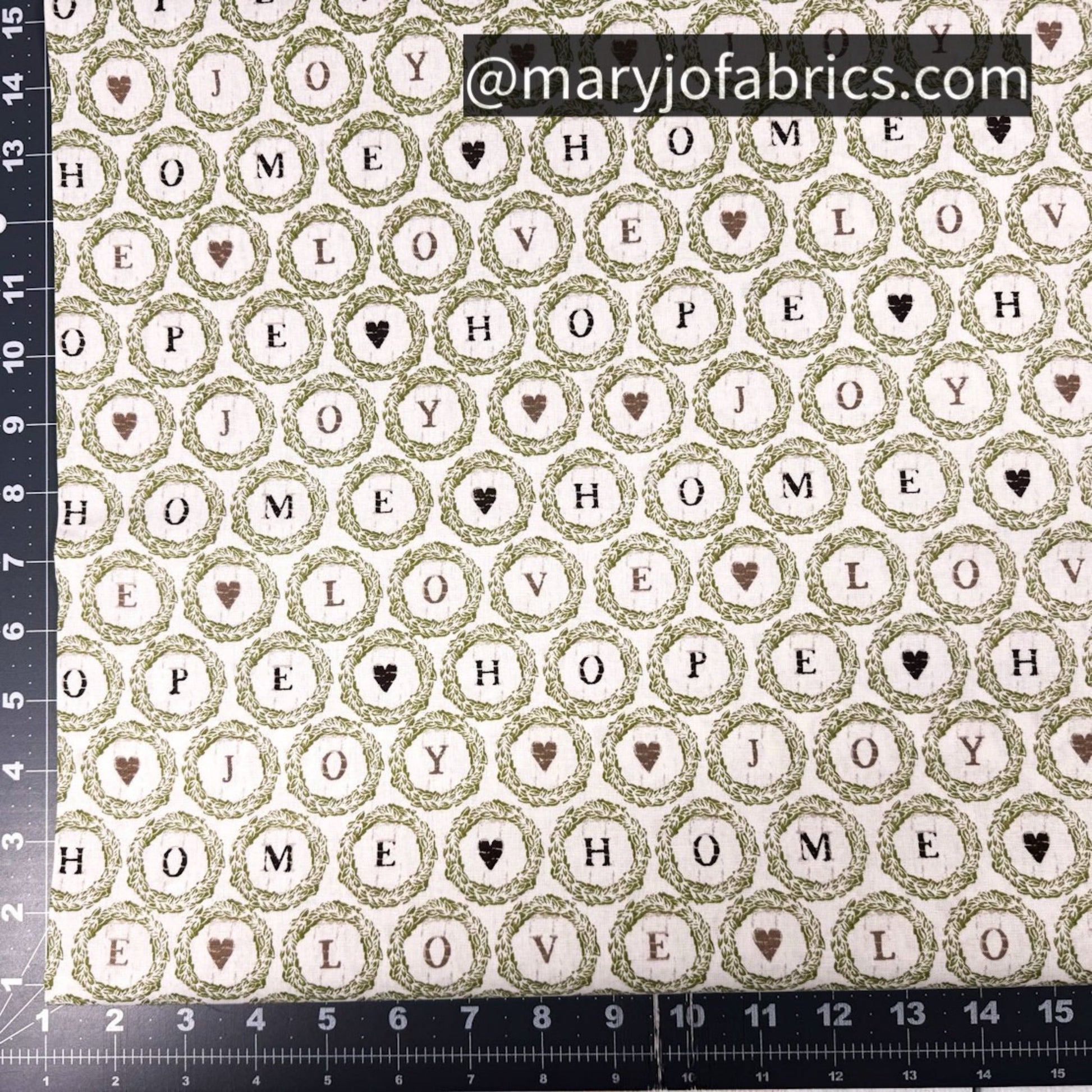 Home Hope Love Fabric Wreath - Mary Jo Fabrics