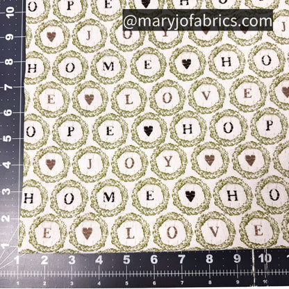 Home Hope Love Fabric Wreath - Mary Jo Fabrics