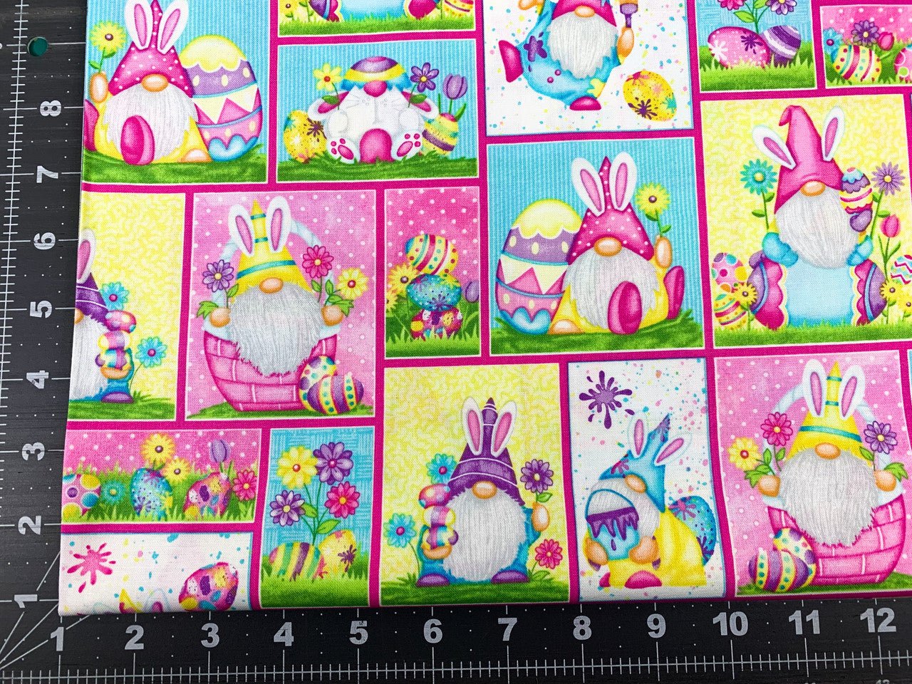 Hoppy Easter Gnome fabric 562 - 21 Patchwork Easter fabric - Mary Jo Fabrics