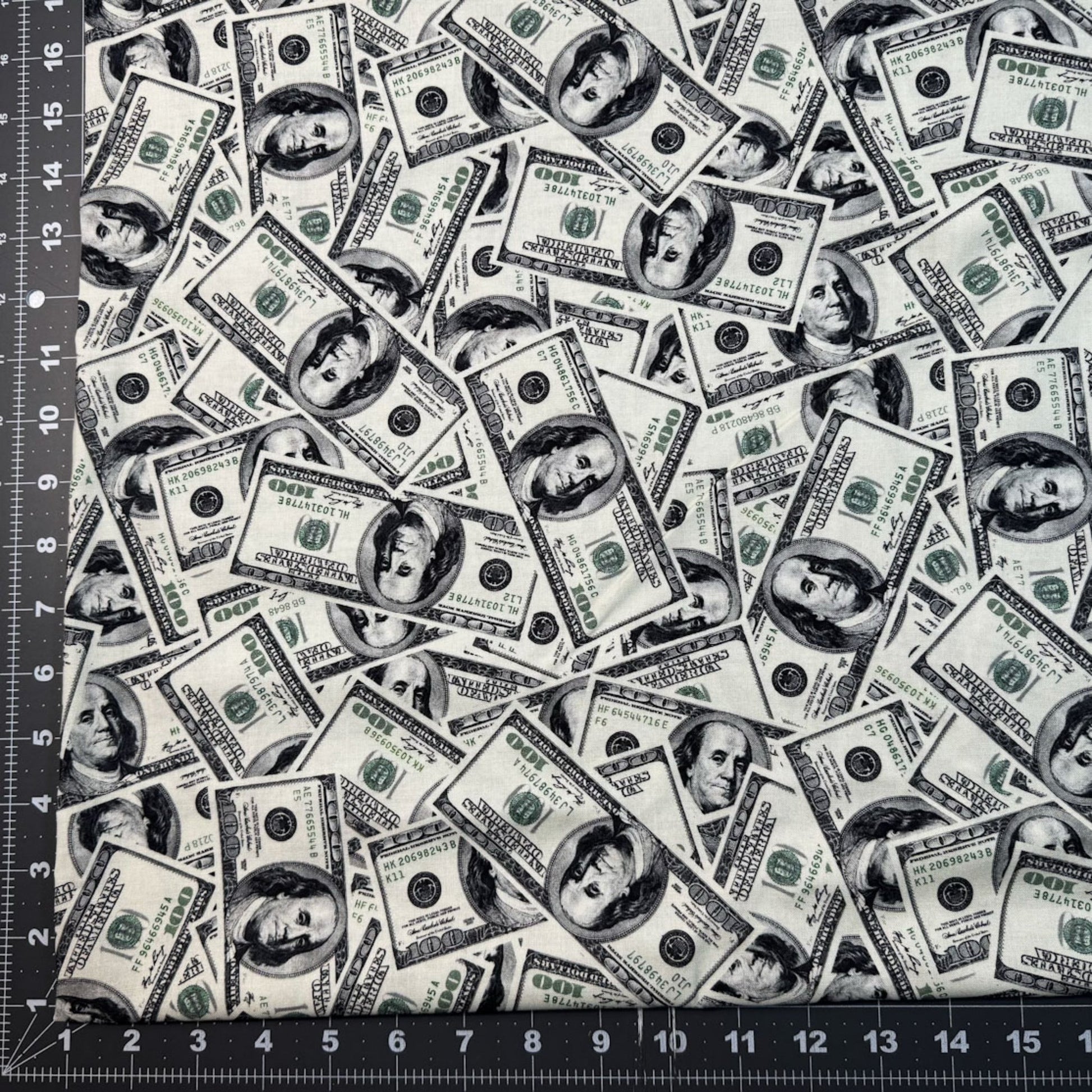 Hundred Dollar Bill Money Fabric C8537 Green - Mary Jo Fabrics