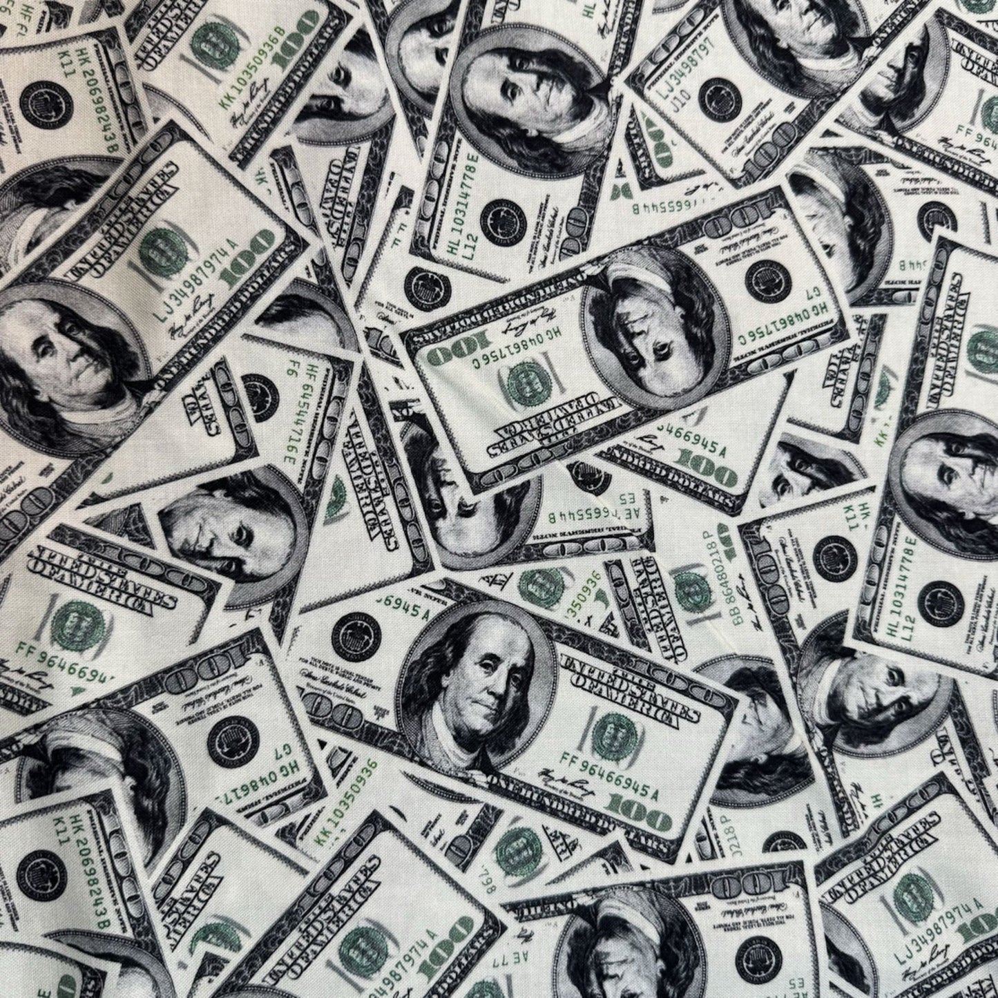 Hundred Dollar Bill Money Fabric C8537 Green - Mary Jo Fabrics