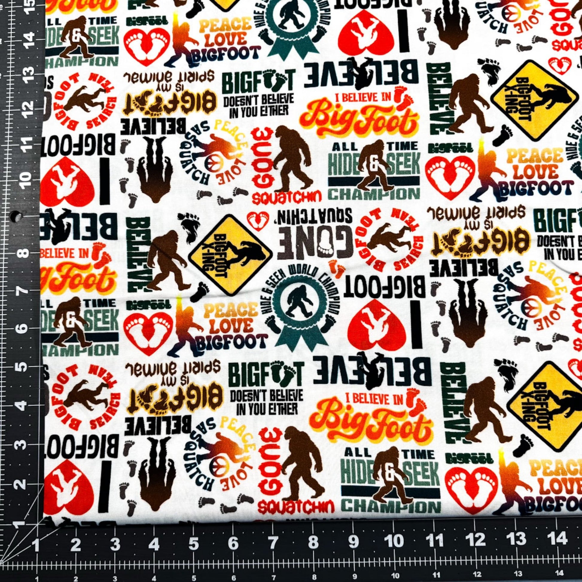 I Believe in Bigfoot Cotton Fabric 23816 Legendary Loner - Mary Jo Fabrics