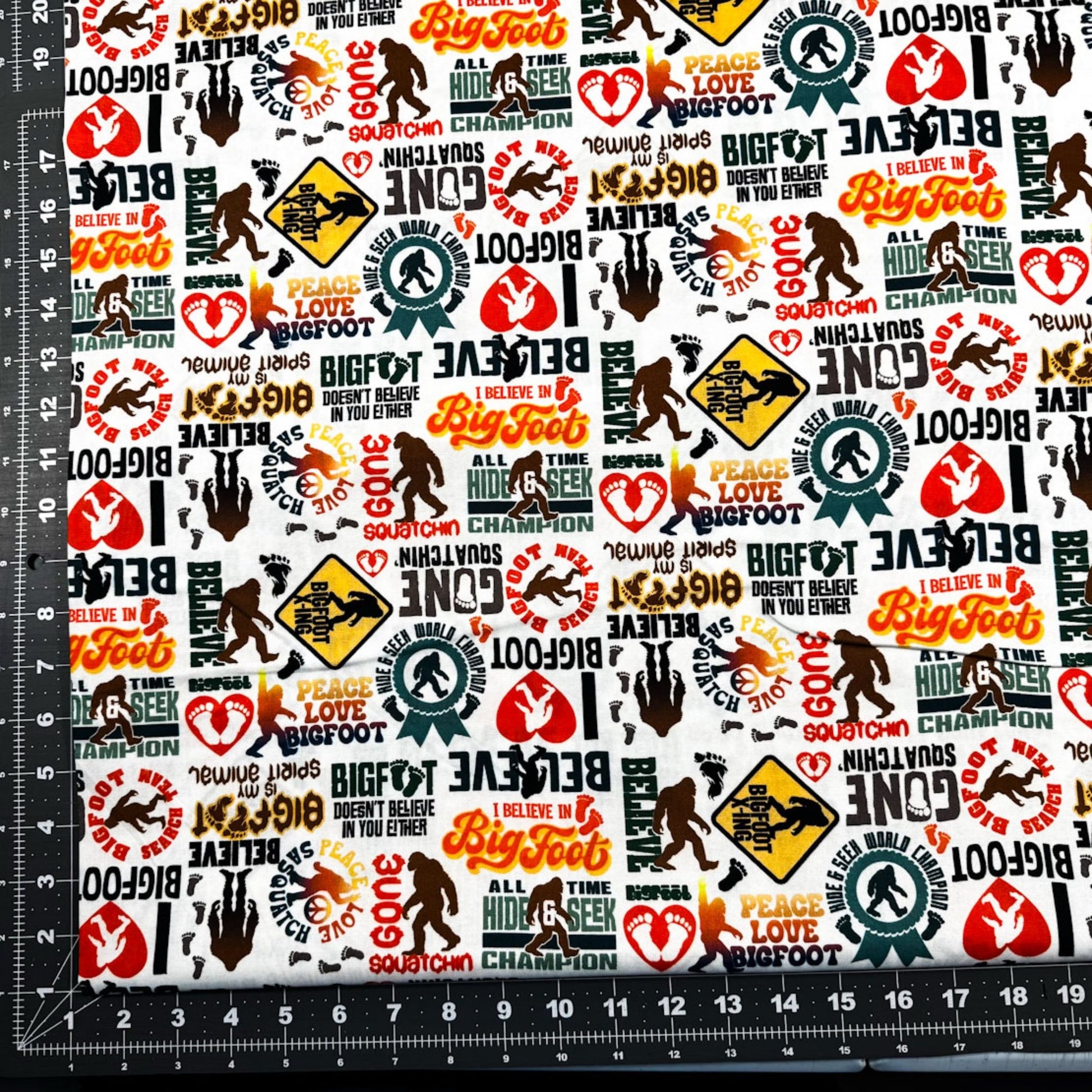 I Believe in Bigfoot Cotton Fabric 23816 Legendary Loner - Mary Jo Fabrics