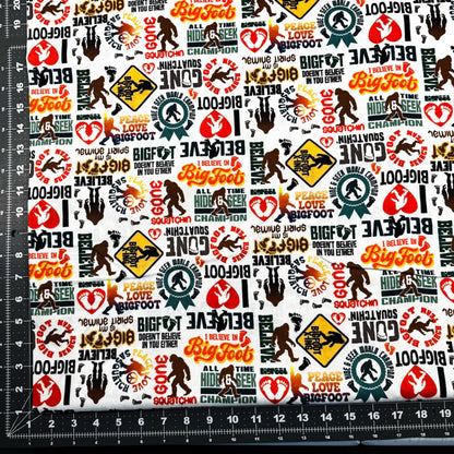 I Believe in Bigfoot Cotton Fabric 23816 Legendary Loner - Mary Jo Fabrics