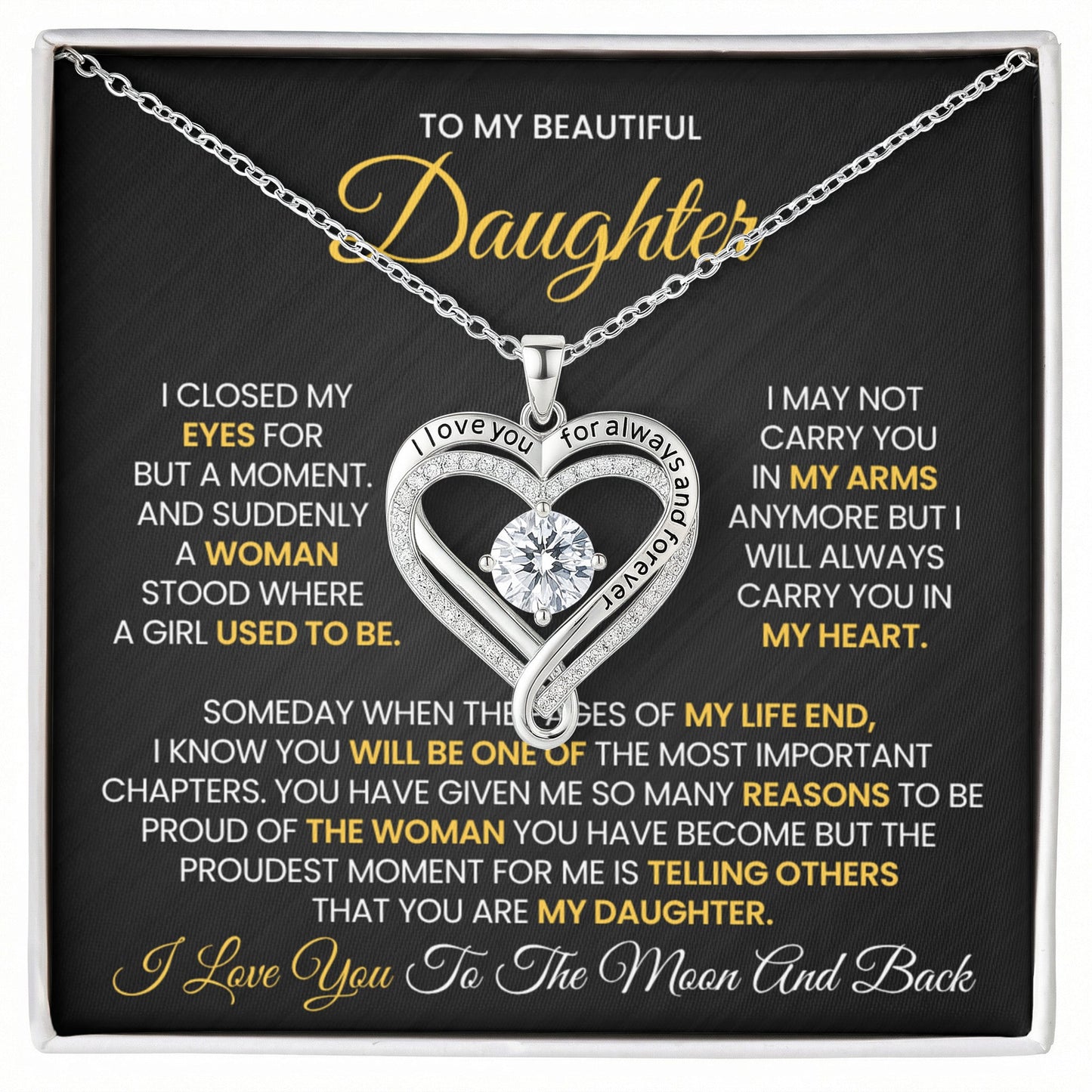 I Love you Always Necklace Daughter Gift - Mary Jo Fabrics