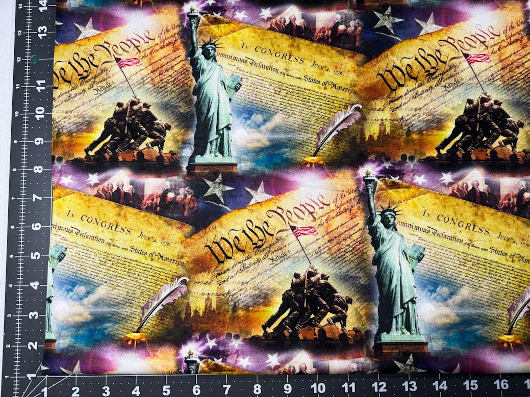 Iwo Jima Liberty fabric 3799 Patriotic quilt fabric Military cotton fabric - Mary Jo Fabrics