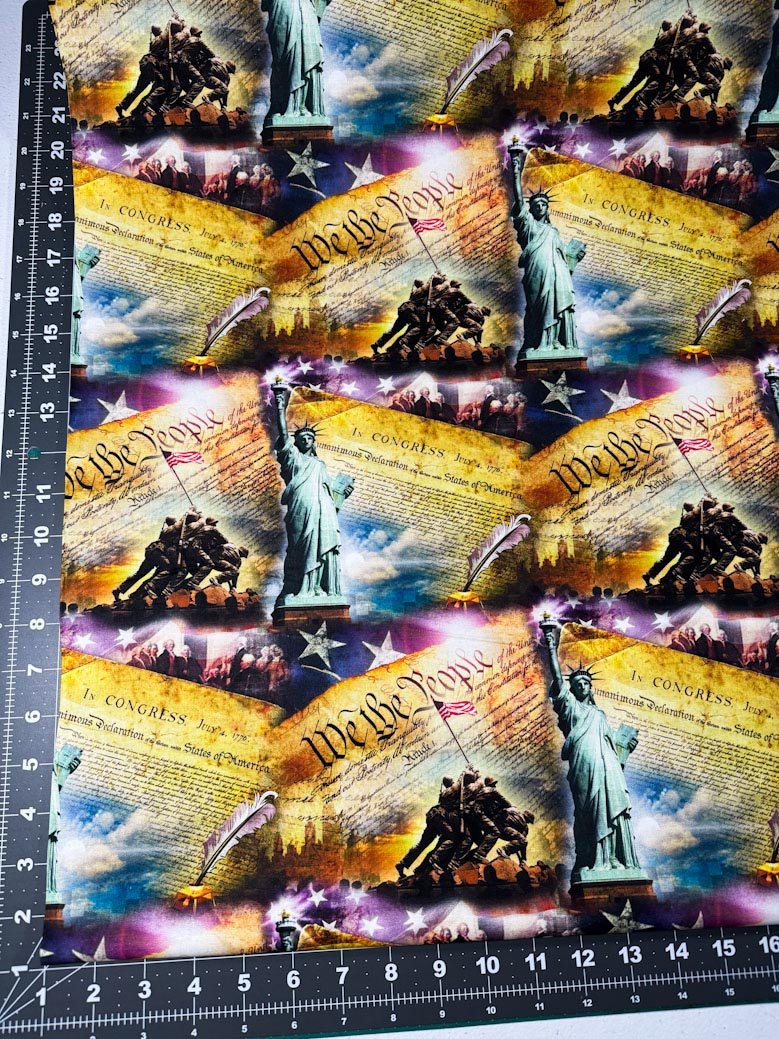 Iwo Jima Liberty fabric 3799 Patriotic quilt fabric Military cotton fabric - Mary Jo Fabrics