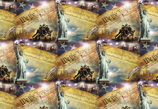 Iwo Jima Liberty fabric 3799 Patriotic quilt fabric Military cotton fabric - Mary Jo Fabrics