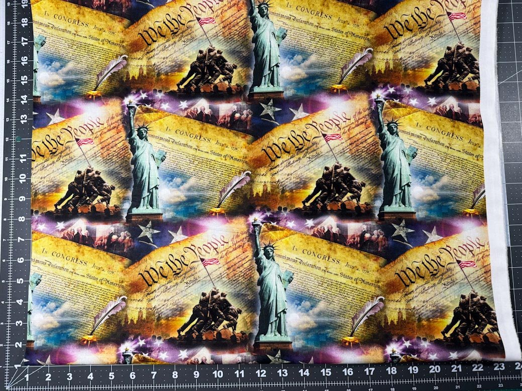 Iwo Jima Liberty fabric 3799 Patriotic quilt fabric Military cotton fabric - Mary Jo Fabrics