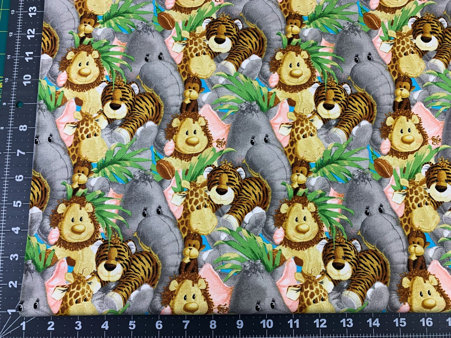 Jungle Baby Animal fabric3339 nursery cotton fabric - Mary Jo Fabrics