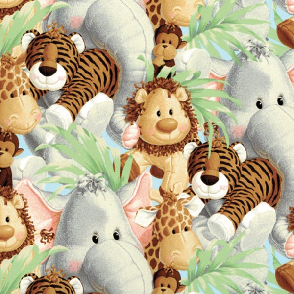 Jungle Baby Animal fabric3339 nursery cotton fabric - Mary Jo Fabrics