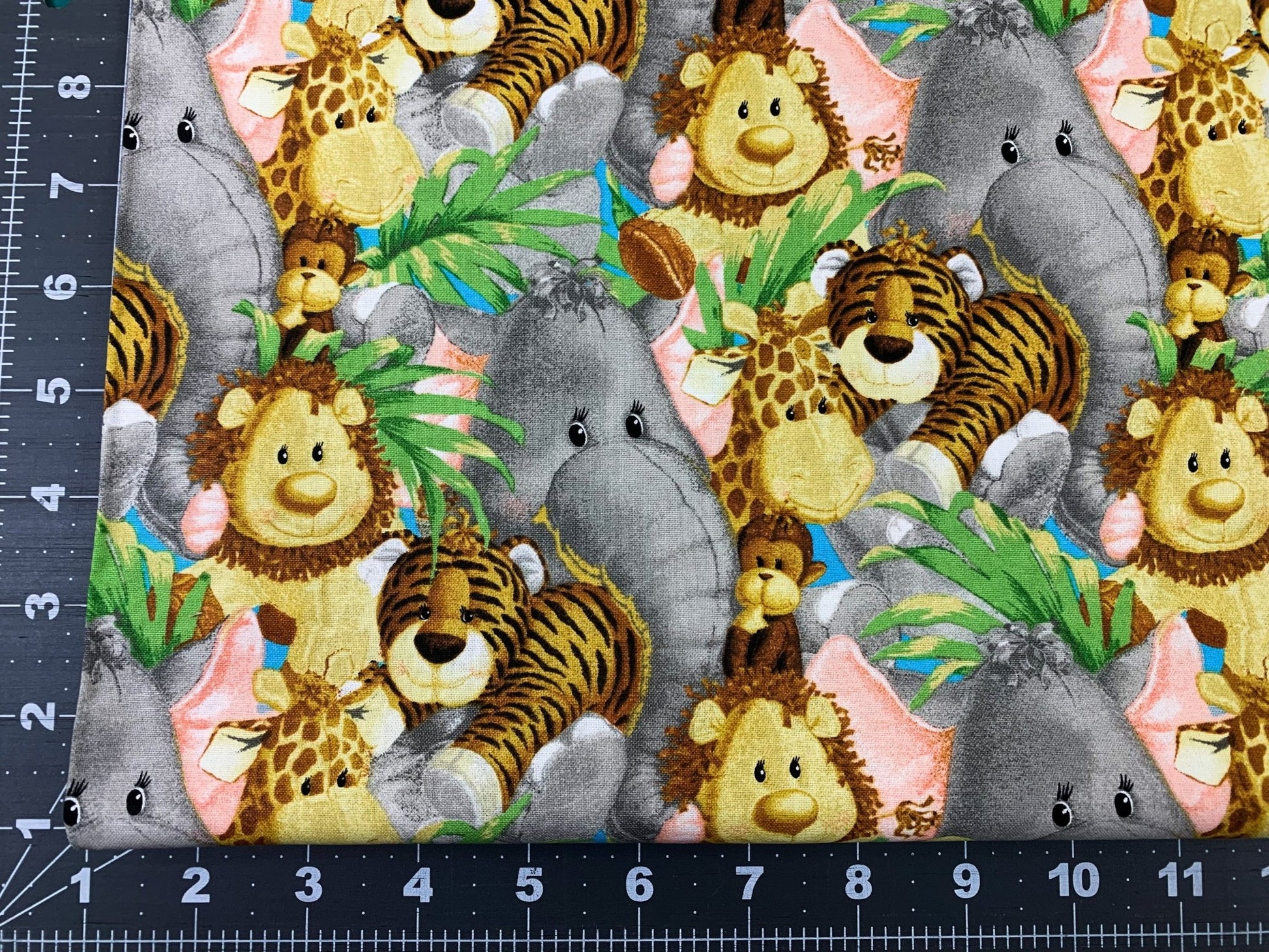 Jungle Baby Animal fabric3339 nursery cotton fabric - Mary Jo Fabrics