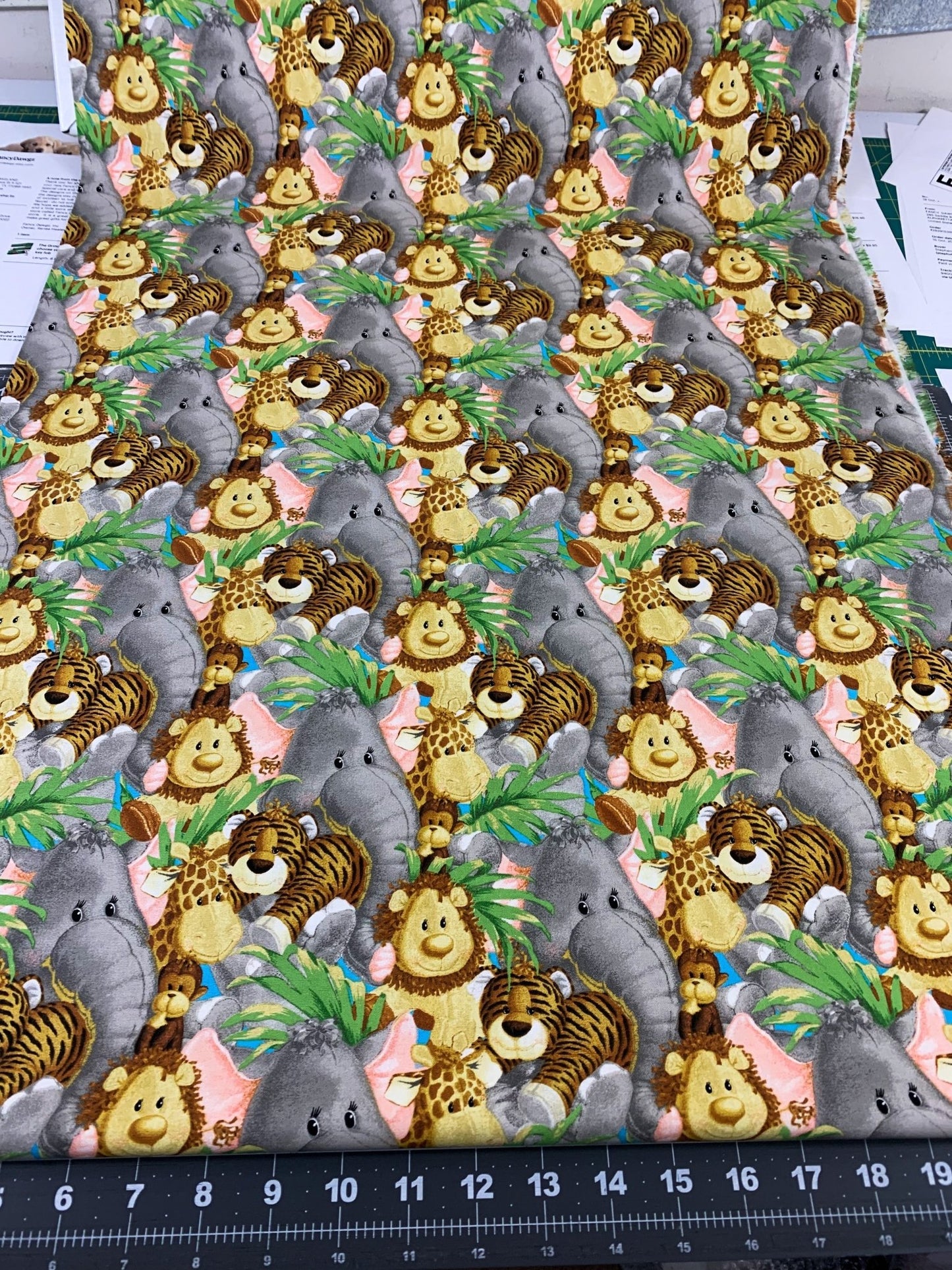 Jungle Baby Animal fabric3339 nursery cotton fabric - Mary Jo Fabrics