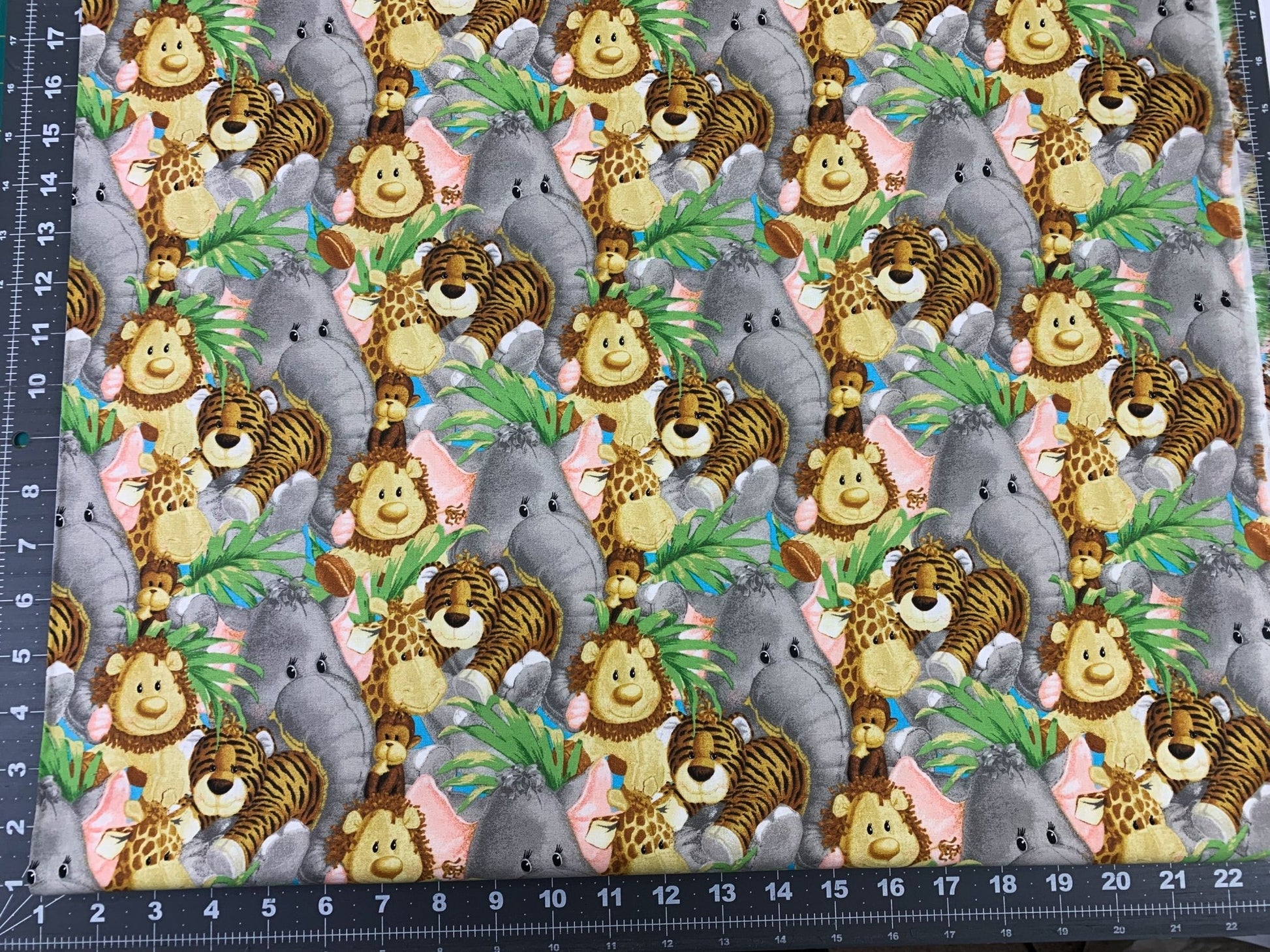 Jungle Baby Animal fabric3339 nursery cotton fabric - Mary Jo Fabrics