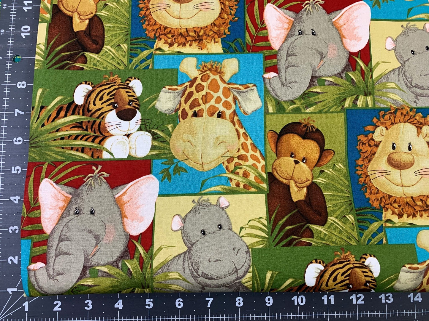 Jungle Baby fabric 687E baby animal nursery cotton fabric - Mary Jo Fabrics