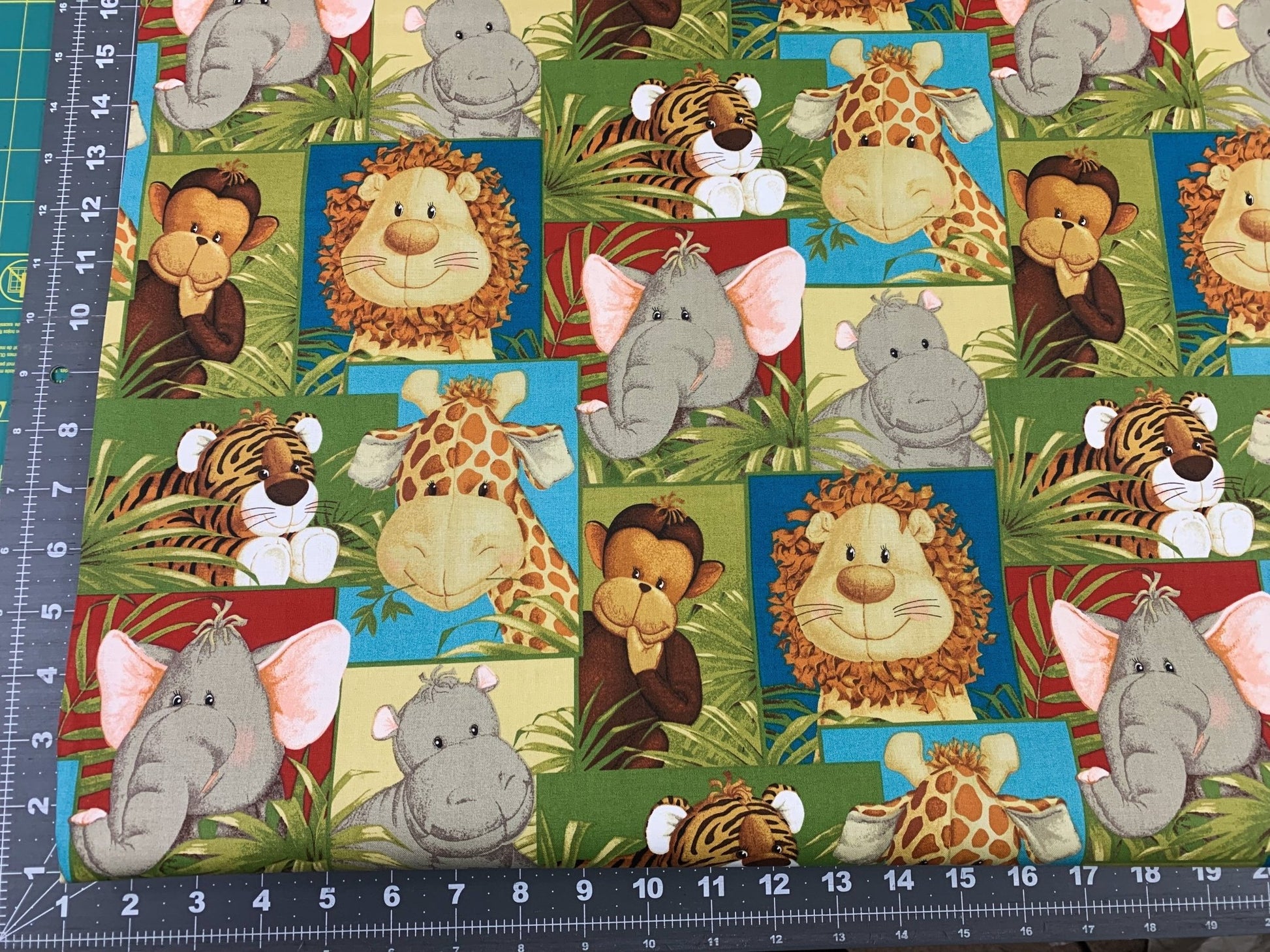 Jungle Baby fabric 687E baby animal nursery cotton fabric - Mary Jo Fabrics