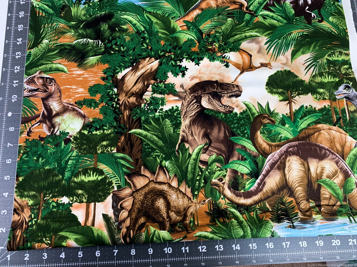 Jungle dinosaur fabric dinosaurs cotton fabric brontosaurus - Mary Jo Fabrics