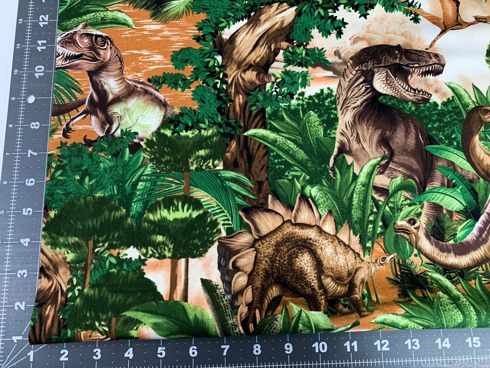 Jungle dinosaur fabric dinosaurs cotton fabric brontosaurus - Mary Jo Fabrics