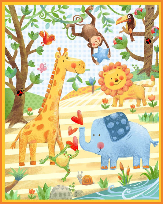 Jungle Party Animal Panel 57 - 4051 Wee Ones - Mary Jo Fabrics