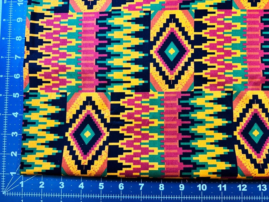 Kenta Zig Zag fabric 2112 African print - Mary Jo Fabrics