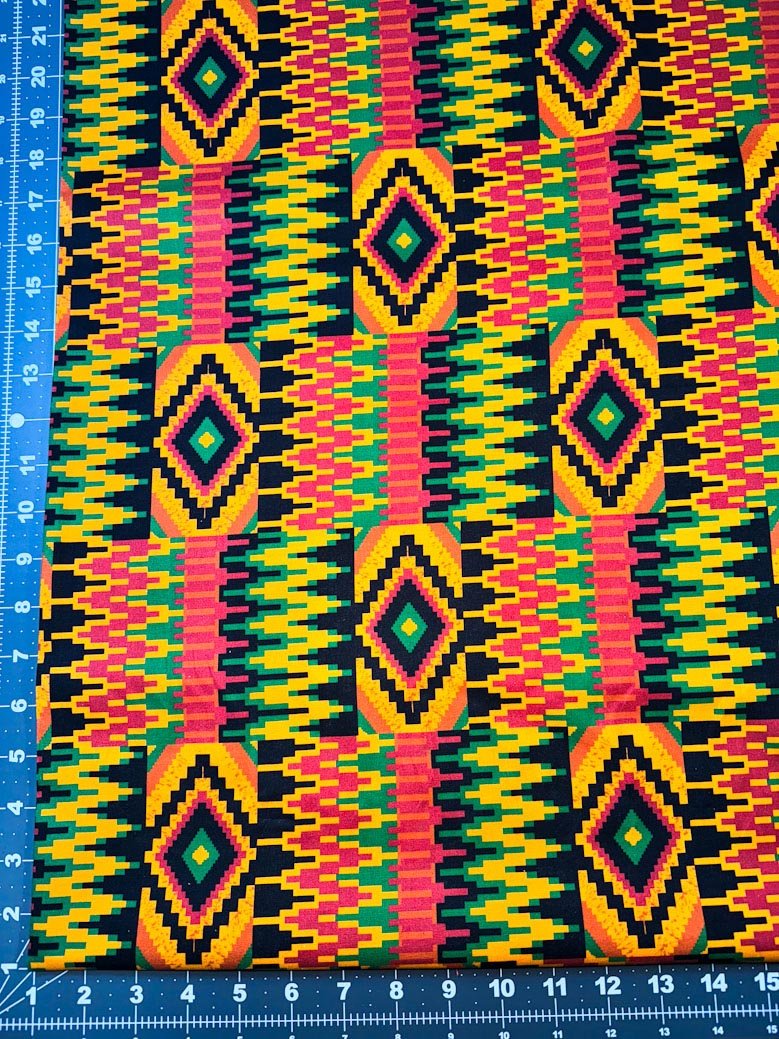 Kenta Zig Zag fabric 2112 African print - Mary Jo Fabrics