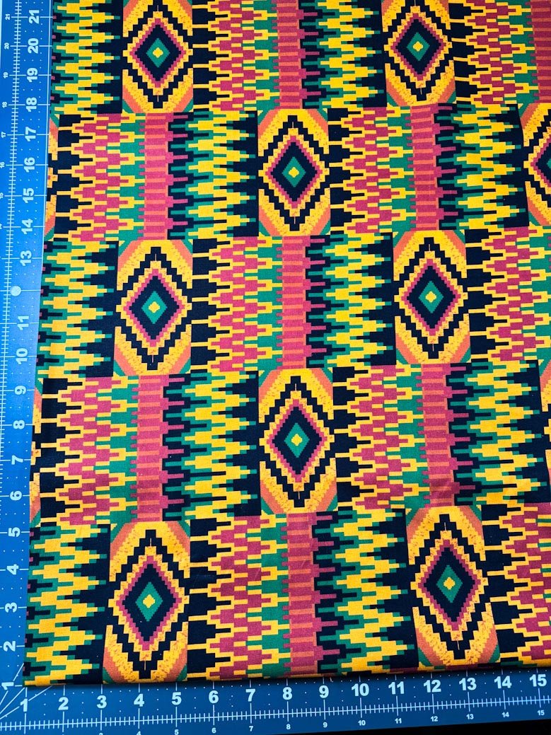 Kenta Zig Zag fabric 2112 African print - Mary Jo Fabrics