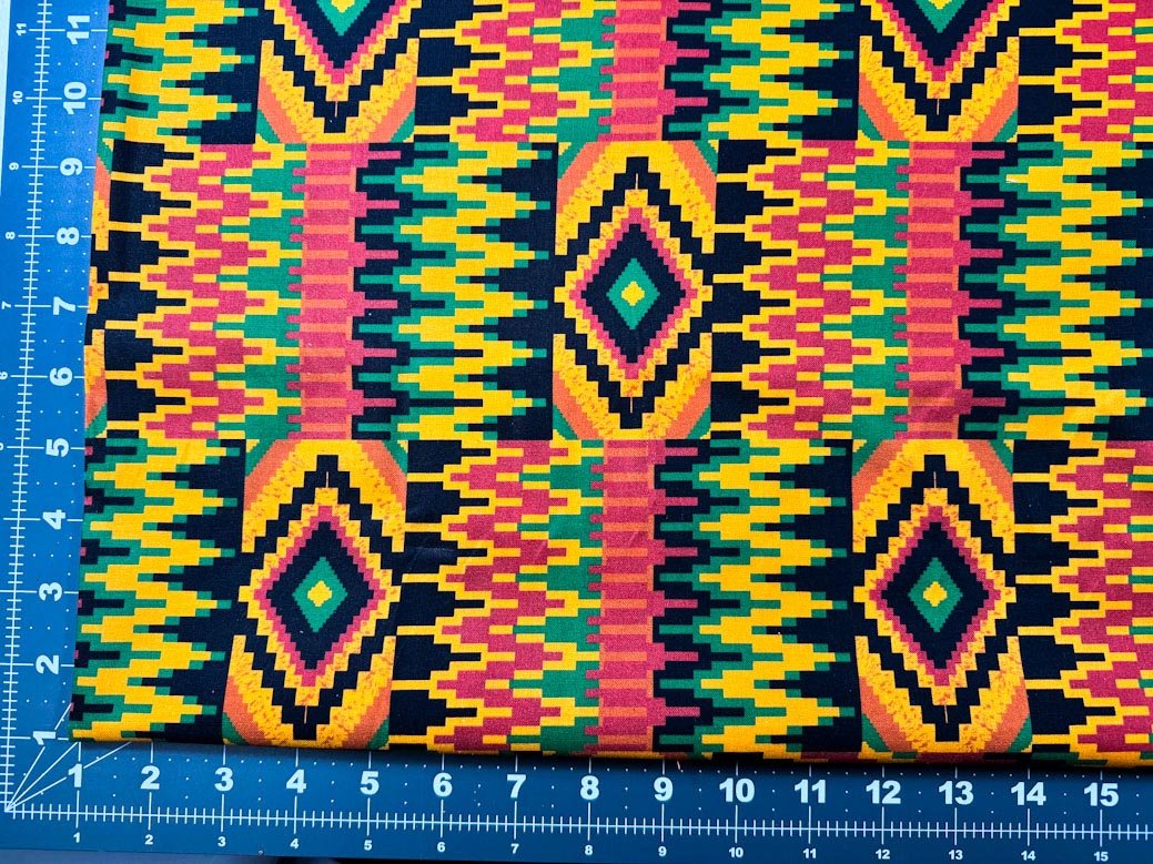 Kenta Zig Zag fabric 2112 African print - Mary Jo Fabrics