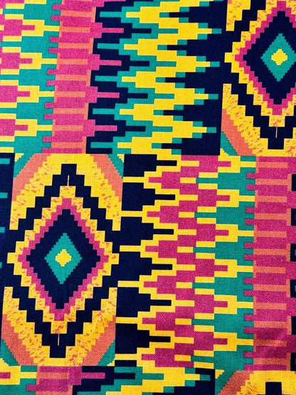 Kenta Zig Zag fabric 2112 African print - Mary Jo Fabrics