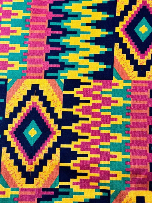 Kenta Zig Zag fabric 2112 African print - Mary Jo Fabrics