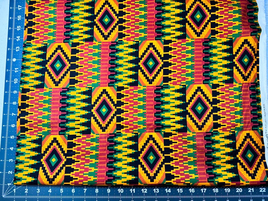 Kenta Zig Zag fabric 2112 African print - Mary Jo Fabrics