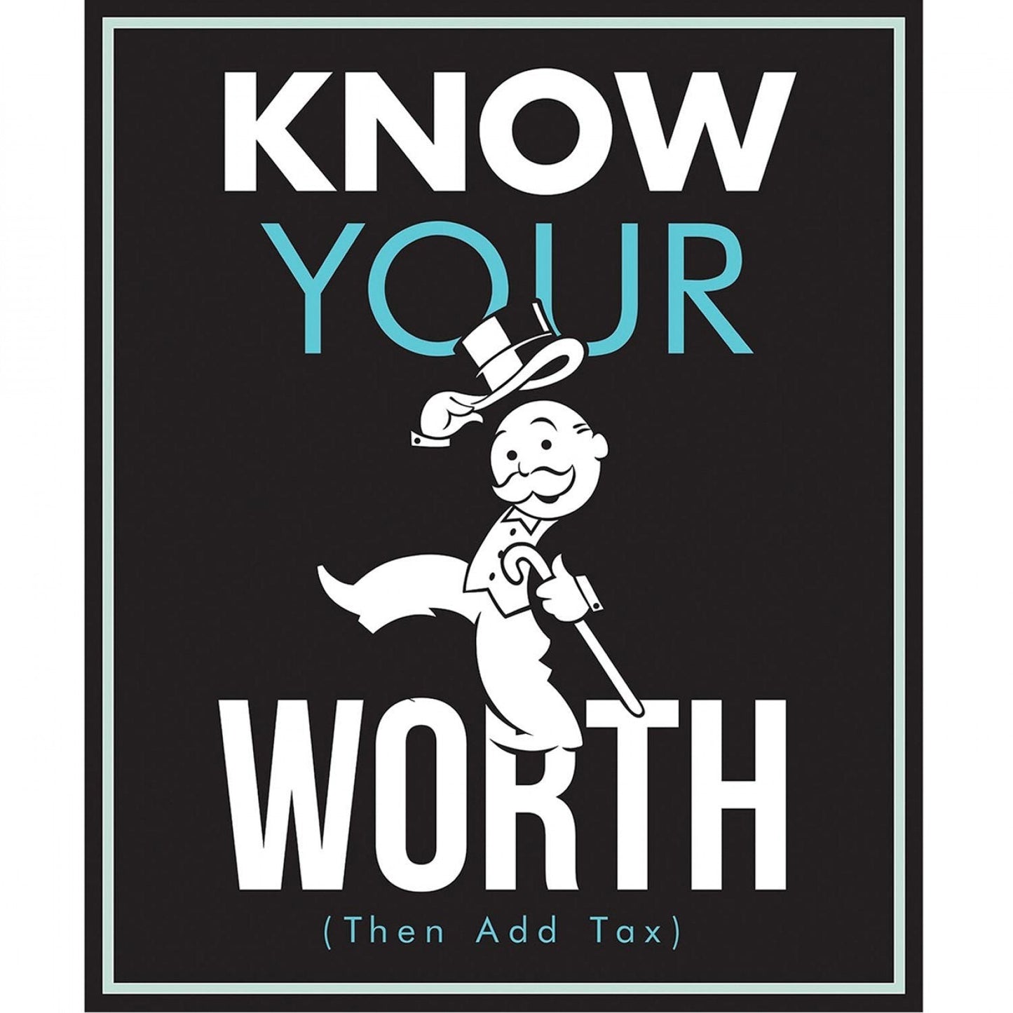 Know your Worth Monopoly quilt panel 35.5" x 44" Monopoly fabric - Mary Jo Fabrics