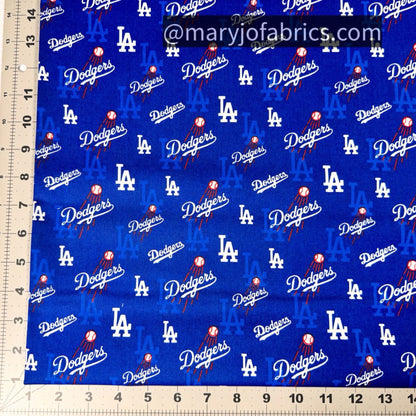 LA Dodgers fabric 60454-B Small Los Angeles Dodger fabric MLB Cotton - Mary Jo Fabrics