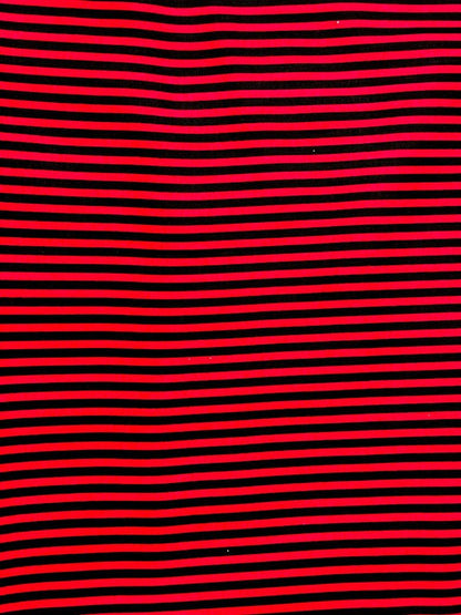Ladybug Black and Red Stripe fabric 1/8" width striped