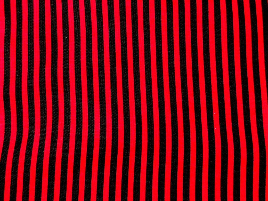 Ladybug Black and Red Stripe fabric 1/8" width striped - Mary Jo Fabrics