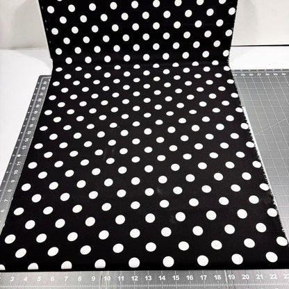 Large Black and White Polka Dot Fabric 20241B White Dots on Black - Mary Jo Fabrics