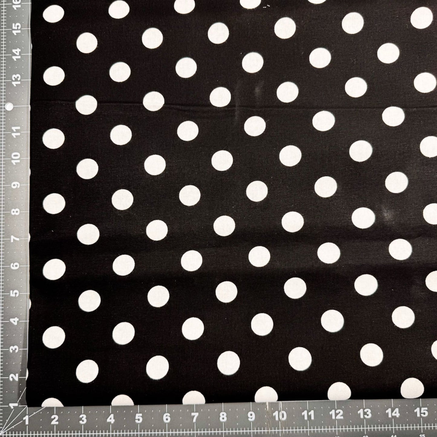 Large Black and White Polka Dot Fabric 20241B White Dots on Black - Mary Jo Fabrics