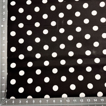 Large Black and White Polka Dot Fabric 20241B White Dots on Black - Mary Jo Fabrics