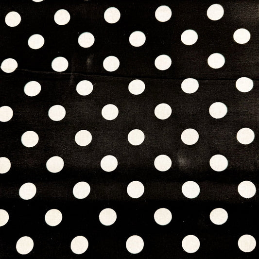 Large Black and White Polka Dot Fabric 20241B White Dots on Black - Mary Jo Fabrics