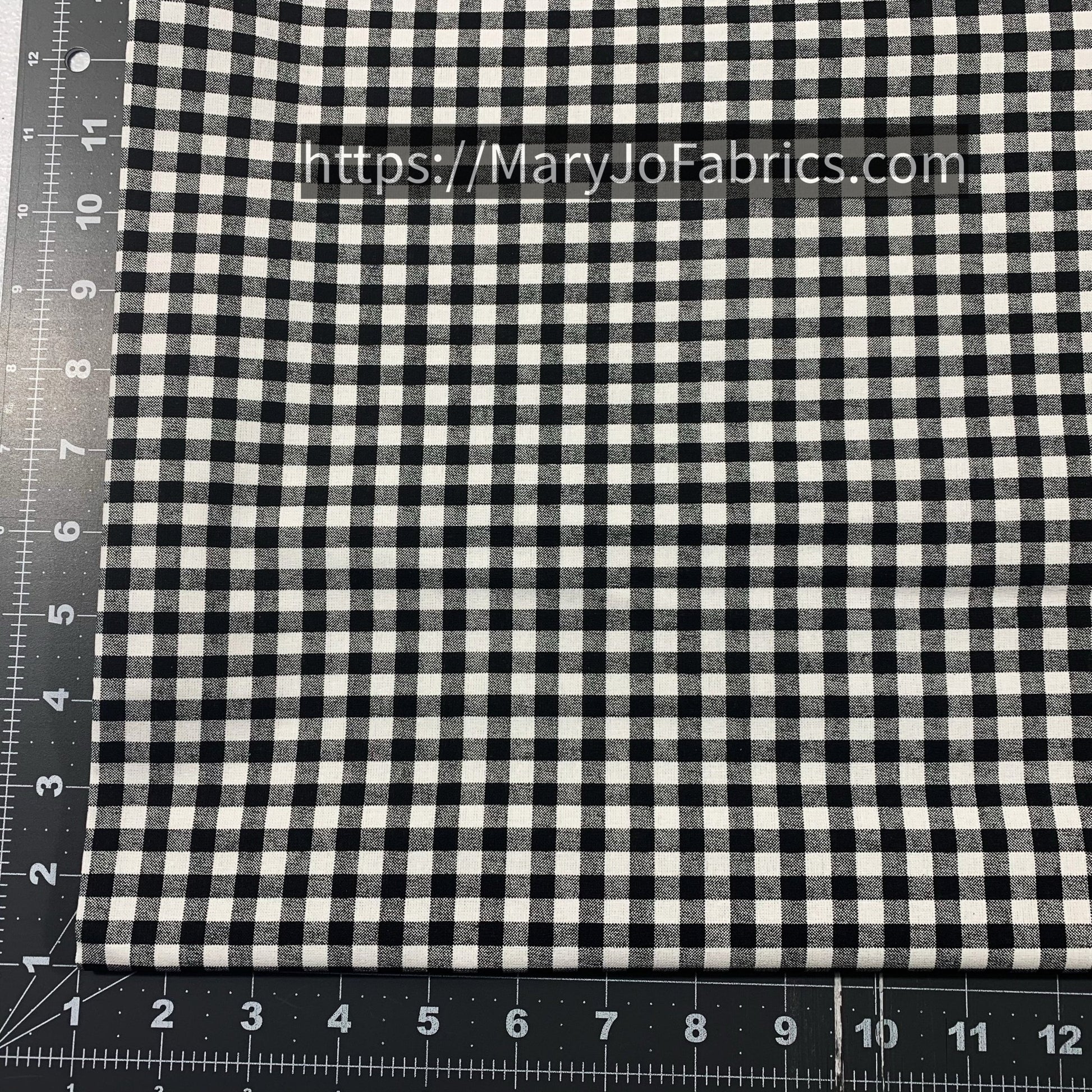 Large Check Black & White 36008 Gingham Checkered - Mary Jo Fabrics