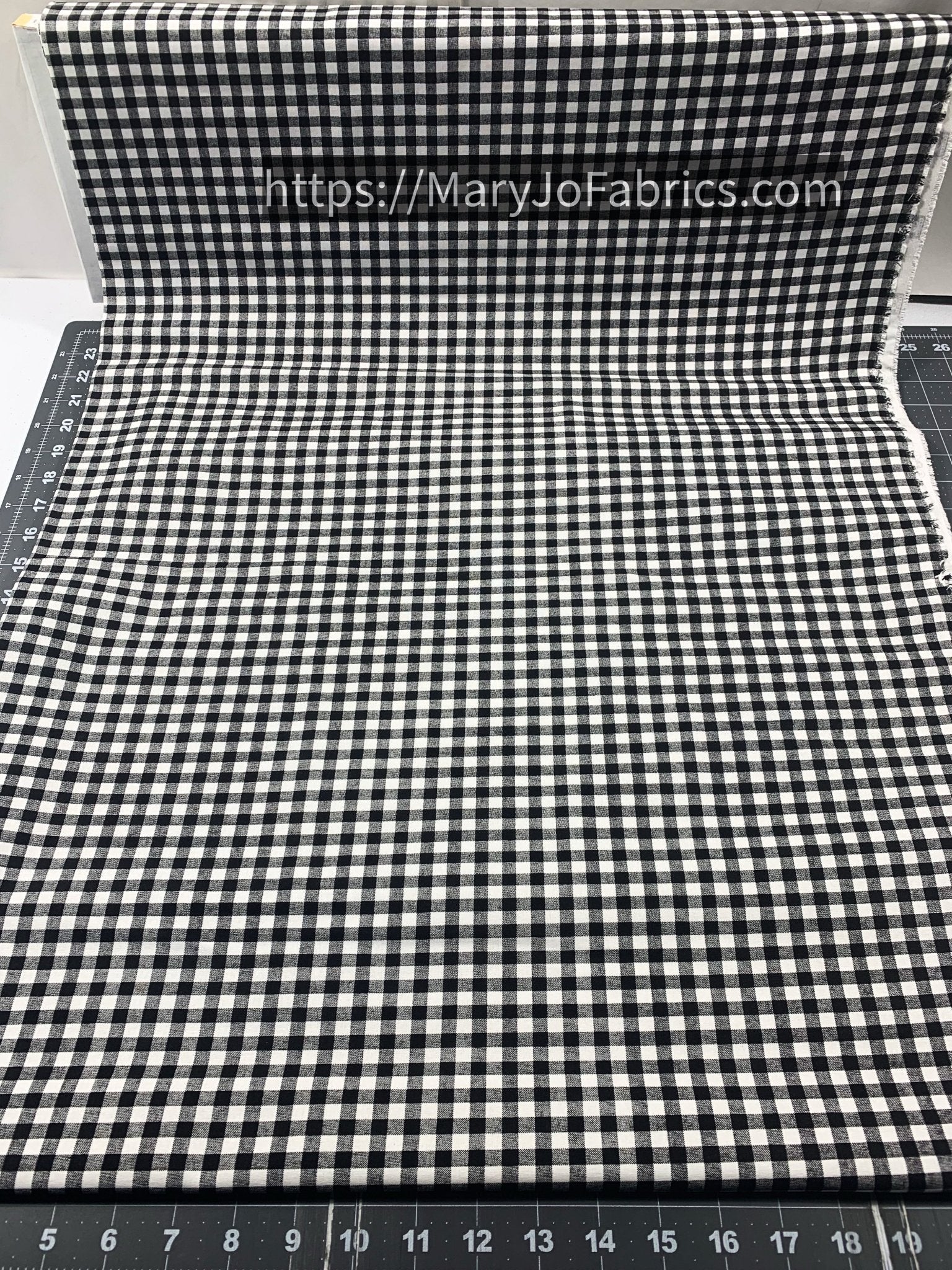 Large Check Black & White 36008 Gingham Checkered - Mary Jo Fabrics